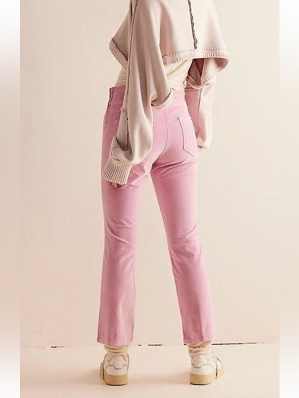 Free People In My Feelings Velvet Crop Slim Flare Pants EUC